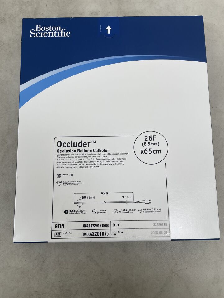 220107 - BOSTON SCIENTIFIC - Occluder Occlusion Balloon Catheter - 26Fr x 65cm, (BX/1) - ( Expiry Date: 2025-05-01 )