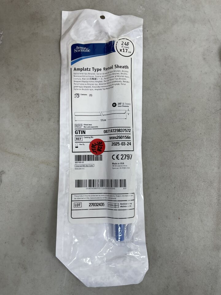 260156 - BOSTON SCIENTIFIC - Amplatz Type Renal Sheath, 24F x 17cm, (EA) - ( Expiry Date: 2025-03-24 )
