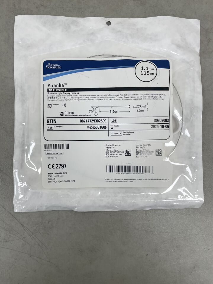 505160 - BOSTON SCIENTIFIC - Piranha  3F Flexible  Ureteroscopic Biopsy Forceps  1.1mm x 115cm  , (EA) - ( Expiry Date: 2025-10-06 )