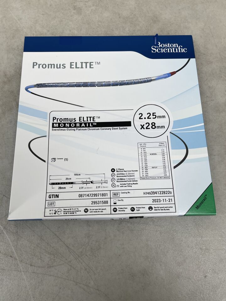 394122822 - BOSTON SCIENTIFIC - Promus ELITE Everolimus-Eluting Platinum Chromium Coronary Stent System - Monorail - 2.25mm x 28mm, (BX/1) - ( Expiry Date: 2023-11-21 )
