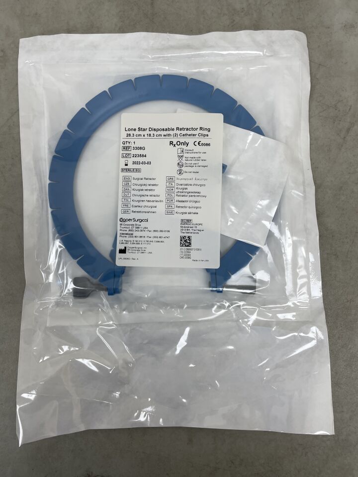 3308G - COOPER SURGICAL - Lone Star Retractor Ring 28.6cm x 18.3cm with Two Catheter Clips, (EA) - ( Expiry Date: 2022-03-03 )