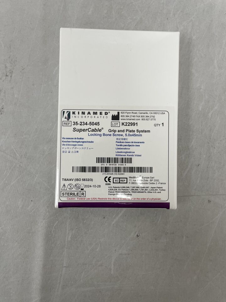 35-234-5045 - KINAMED - SuperCable Grip and Plate System, Locking Bone Screw, 5.0x45mm, (BX/1) - ( Expiry Date: 2024-10-28 )
