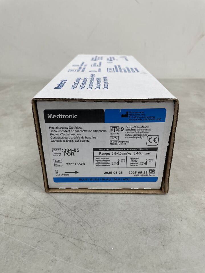304-05POR - MEDTRONIC - heparin assay cartridges, (BX/9) - ( Expiry Date: 2025-05-28 )