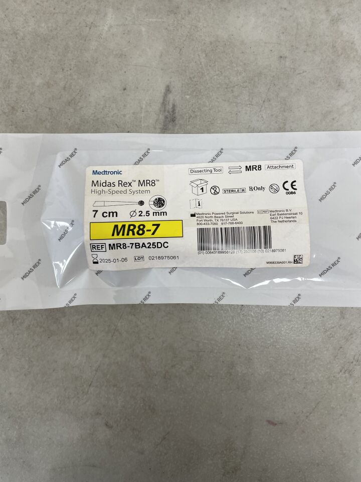 MR8-7BA25DC - MEDTRONIC - Midas Rex MR8 High-Speed Surgical Tool, Ball Diamond Coarse 7cm x 2.5mm, (EA) - ( Expiry Date: 2025-01-06 )