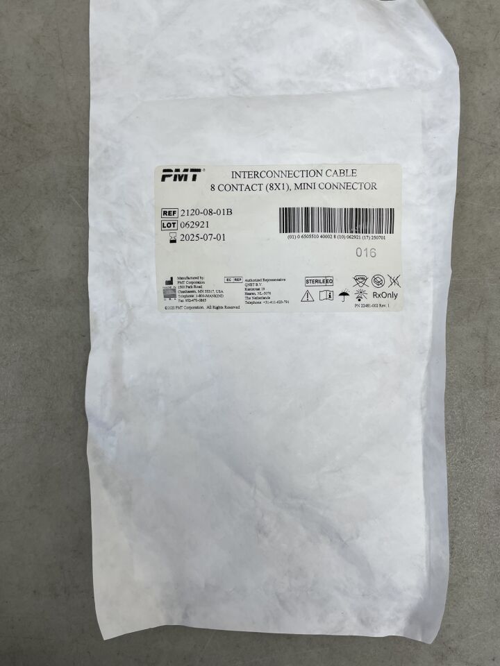 2120-08-01B - PMT - sEEG Interconnection Cable, 8 Contact, Mini Connector, (EA) - ( Expiry Date: 2025-07-01 )