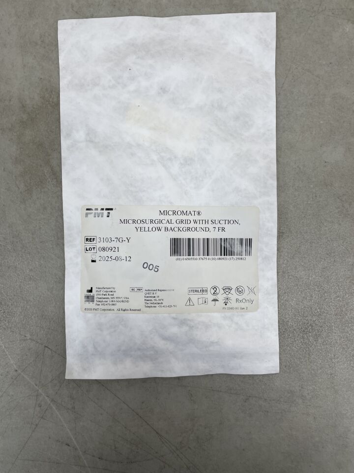 3103-7G-Y - PMT - microsurgical grid with suction - yellow background, (EA) - ( Expiry Date: 2025-08-12 )