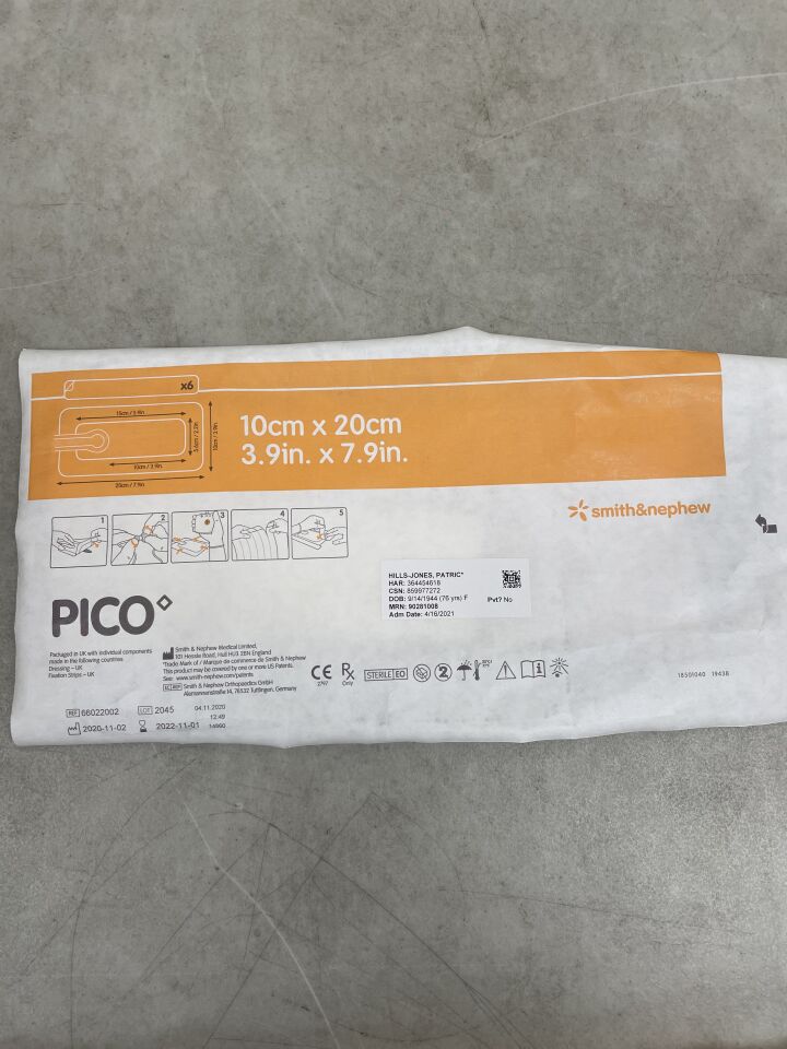 66022002-D - SMITH & NEPHEW - PICO 7 NPWT Dressing, 10cm x 20cm (Dressing ONLY), (EA)