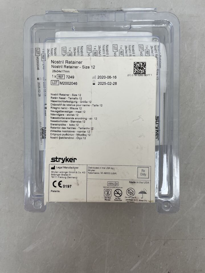 7249 - STRYKER - Nostril Retainer - Size 12, (EA) - ( Expiry Date: 2025-10-31 )