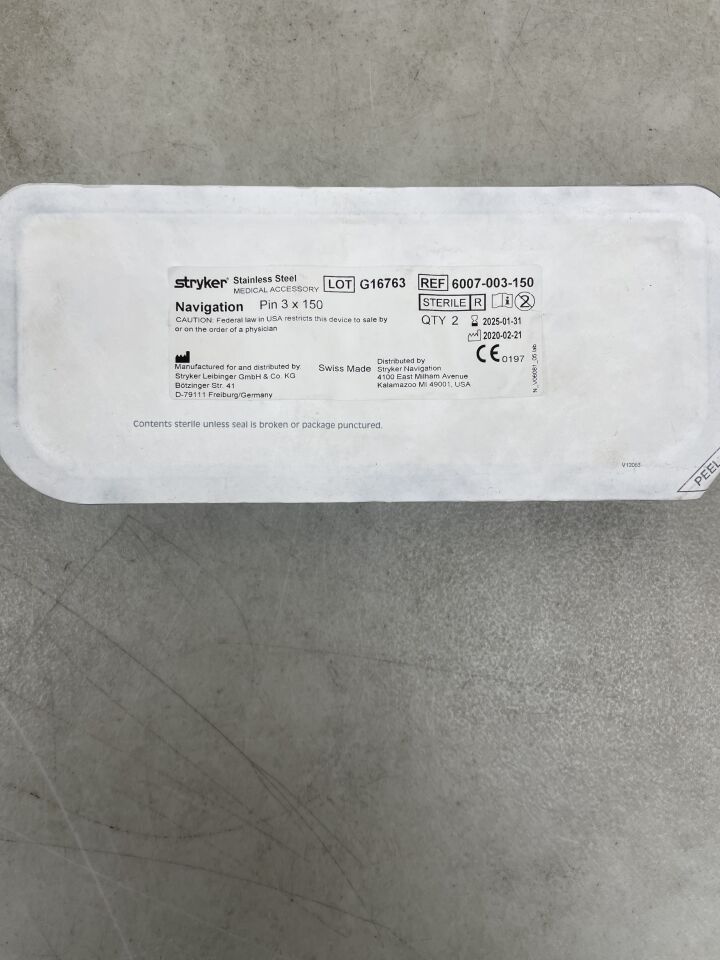 6007-003-150 - STRYKER - Navigation Pin 3mm x 150mm (2 Per Pack), (EA) - ( Expiry Date: 2025-01-31 )