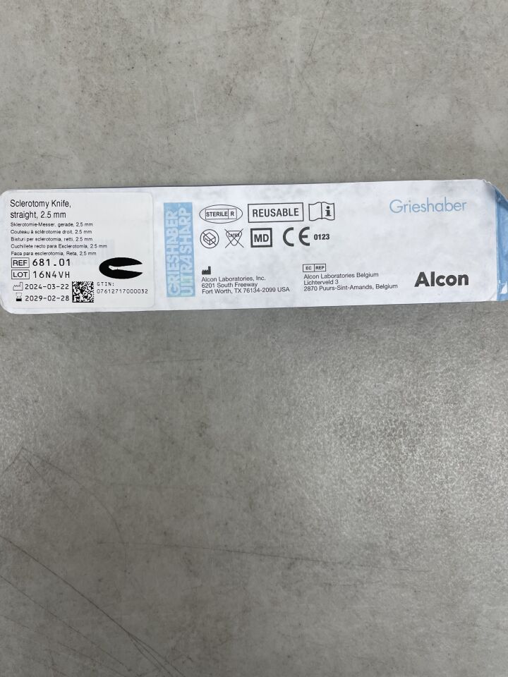 681.01 - ALCON - Cuchillo escleral Grieshaber UltraSharp (unidades) - (Fecha de caducidad: 28/02/2029)