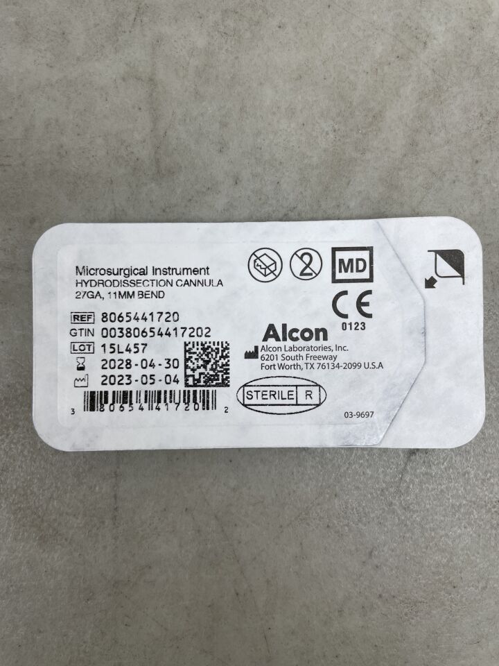 8065441720 - ALCON - Instrumento microquirúrgico, cánula de hidrodisección, calibre 27, curvatura de 11 mm, (unidad) - (Fecha de caducidad: 30/04/2028)