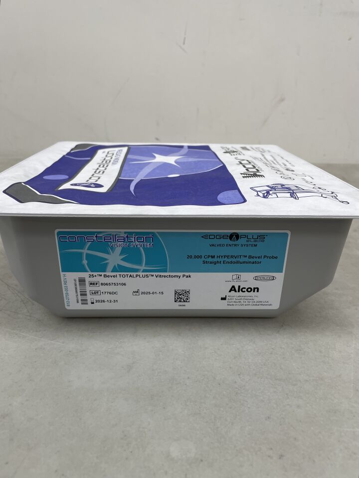 8065753106  -  ALCON  -  Constellation Totalplus 25+G Vitrectomy Pak with Straight Endoilluminator, 20000 CPM , ( EA )  -  ( Expiry Date : 2026-12-31 )