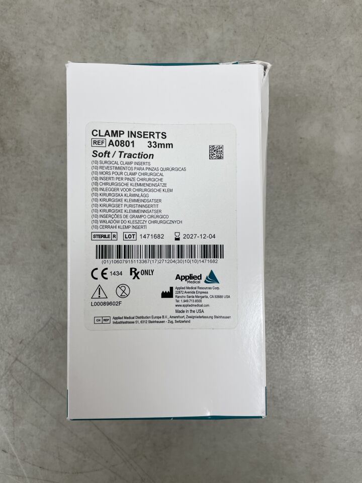 A0801 - 應用醫療資源 - 軟/牽引夾插入件 33mm，（盒/10）-（有效期限：2027-12-04）