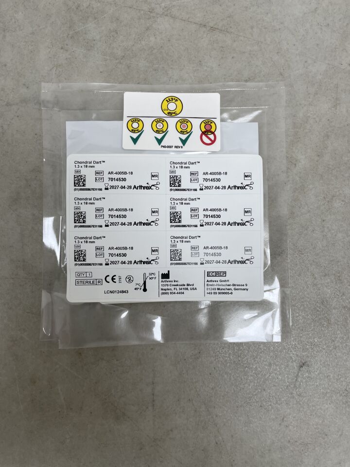 AR-4005B-18 - ARTHREX - dardo condral 1,3 x 18 mm, ( EA ) - ( Fecha de caducidad : 2027-04-28 )