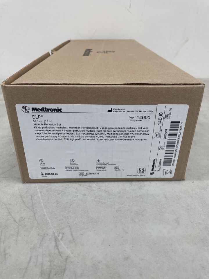 14000  -  MEDTRONIC  -  DLP 38.1cm Multiple Perfusion Set , ( BX/10 )  -  ( Expiry Date : 2026-04-05 )