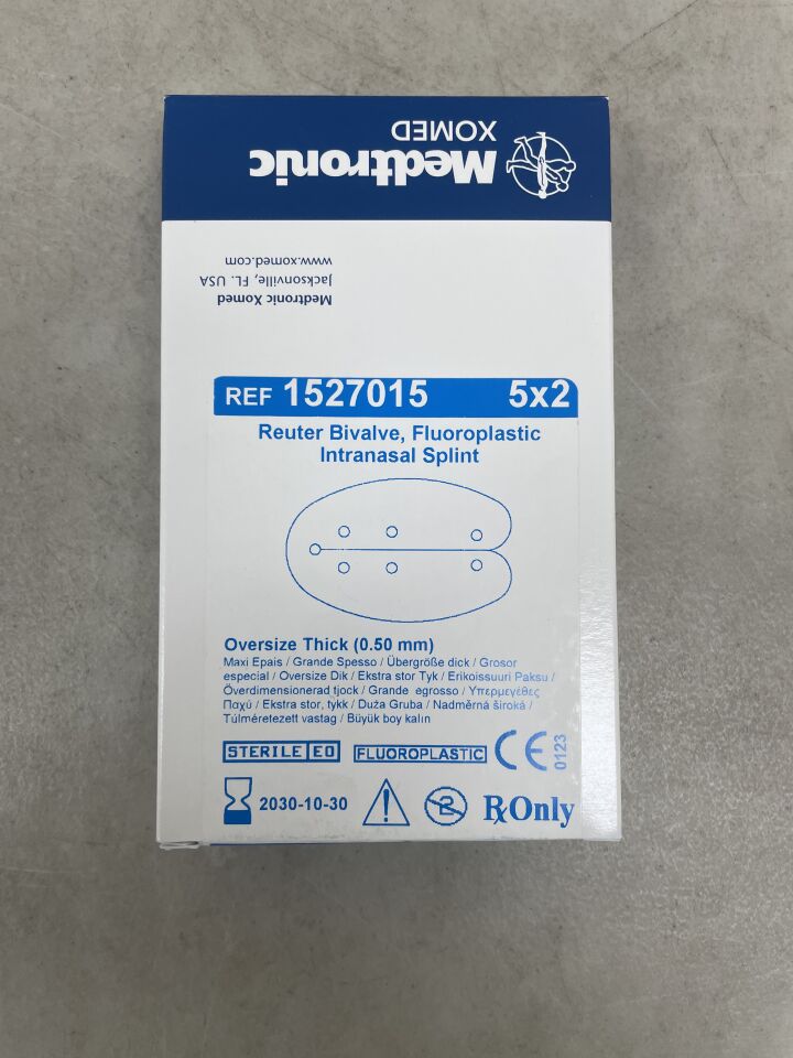 1527015  -  MEDTRONIC  -  Reuter Bivalve FLPL Intranasal Splint, Thick 0.5mm (Paired) , ( BX/5 )  -  ( Expiry Date : 2030-10-30 )