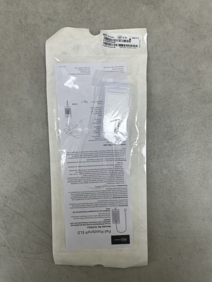 ELD96LL - PALL - Filtro Posidyne ELD con tubo de extensión intravenoso de microorificio con Luer Lock, 0,2 microlitros, (unidad) - (Fecha de caducidad: 31/01/2029)
