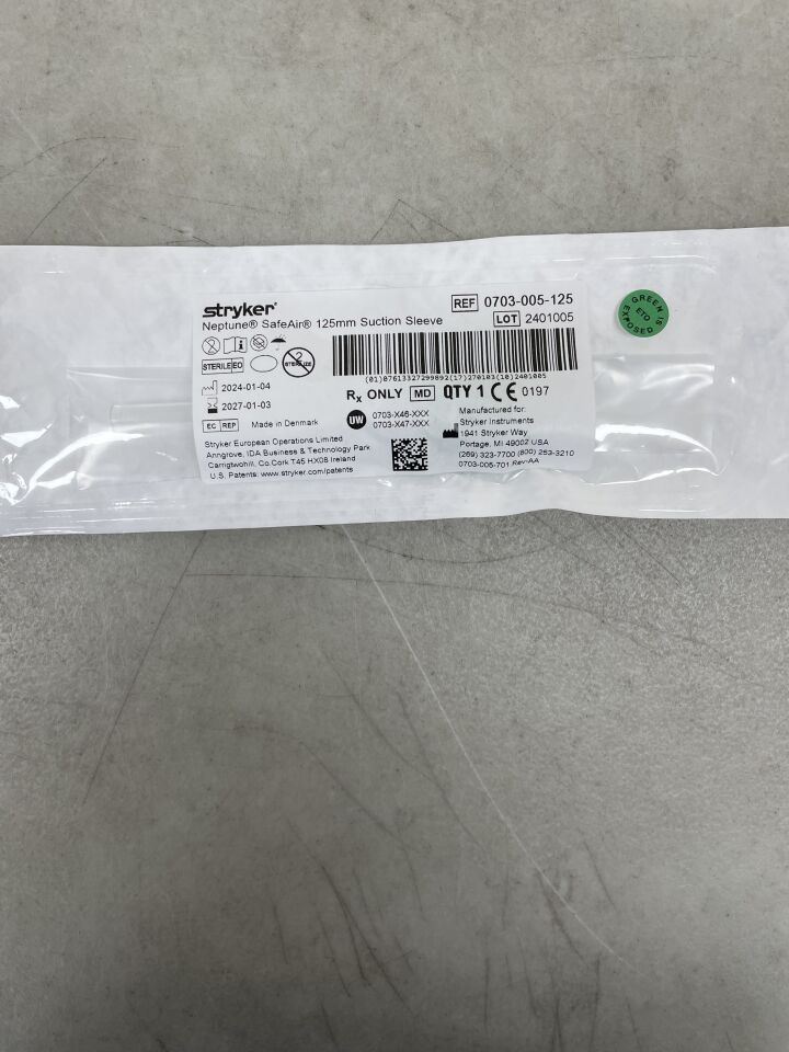 0703-005-125  -  STRYKER  -  Neptune Suction Sleeve 125mm , ( EA )  -  ( Expiry Date : 2027-01-03 )