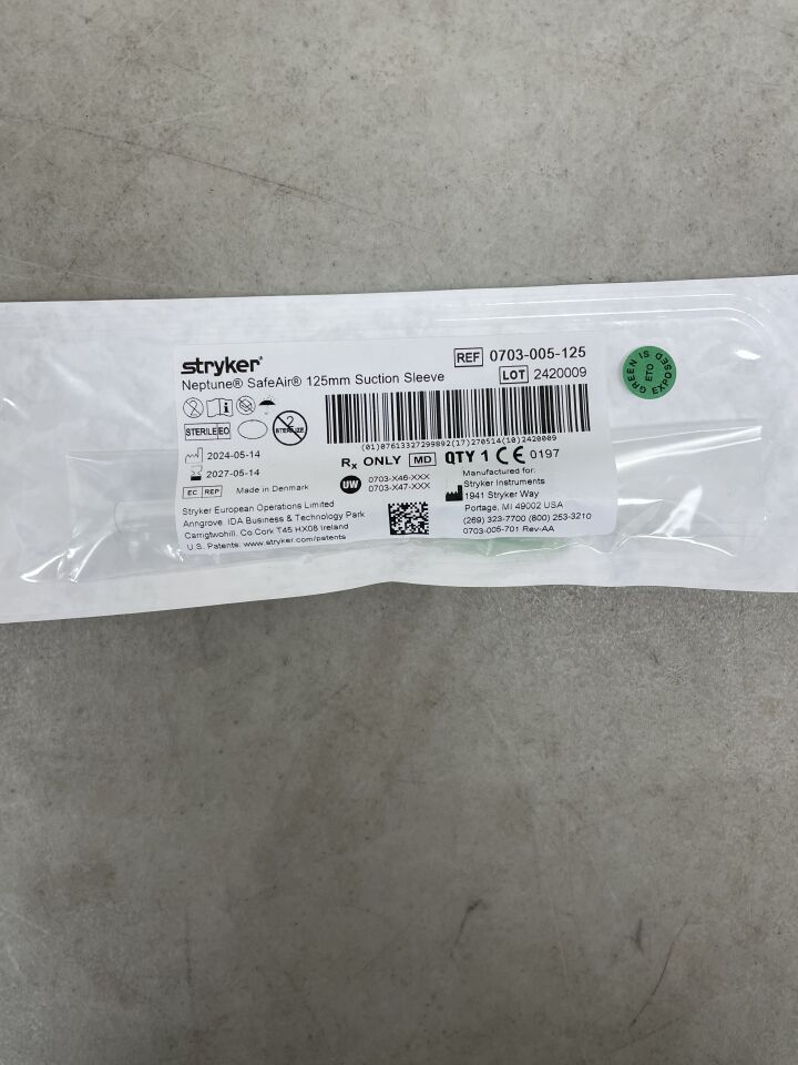 0703-005-125  -  STRYKER  -  Neptune Suction Sleeve 125mm , ( EA )  -  ( Expiry Date : 2027-05-14 )
