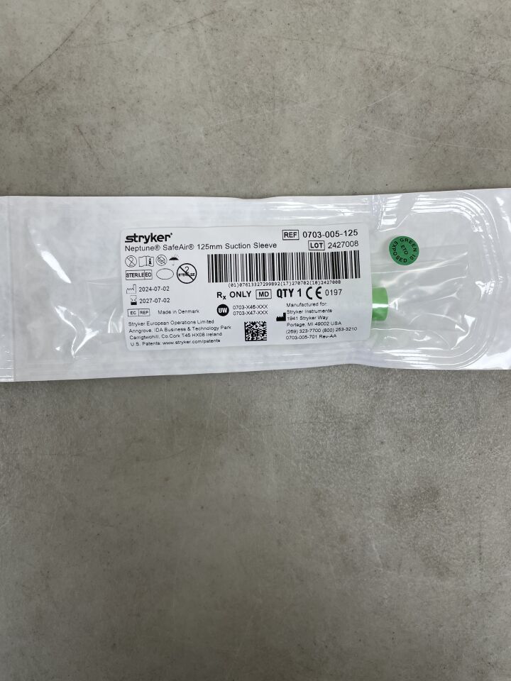 0703-005-125  -  STRYKER  -  Neptune Suction Sleeve 125mm , ( EA )  -  ( Expiry Date : 2027-07-02 )