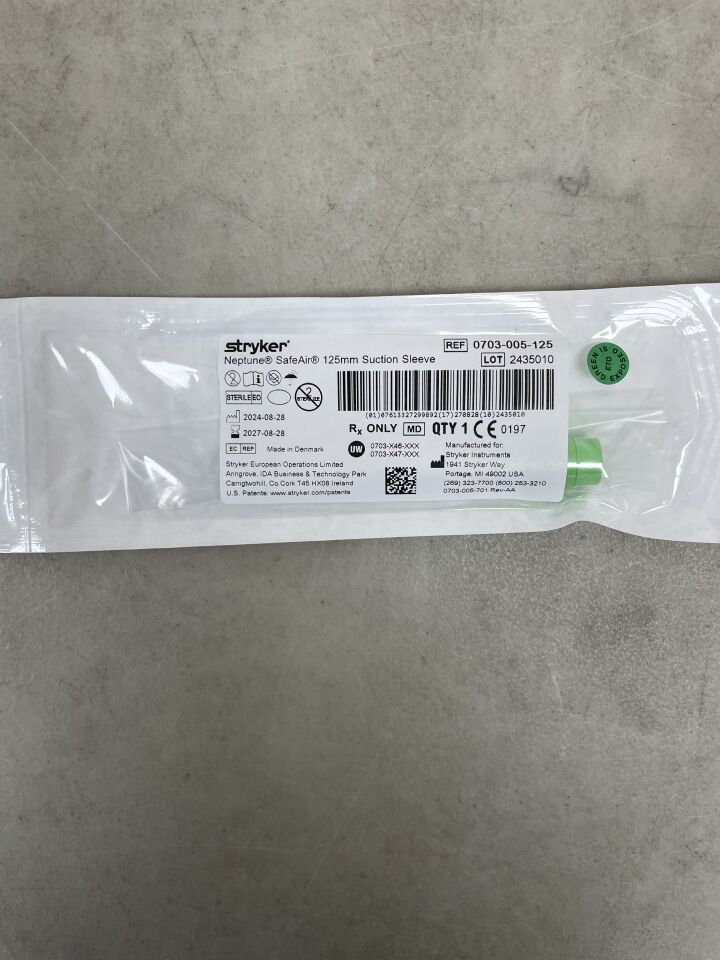 0703-005-125  -  STRYKER  -  Neptune Suction Sleeve 125mm , ( EA )  -  ( Expiry Date : 2027-08-28 )