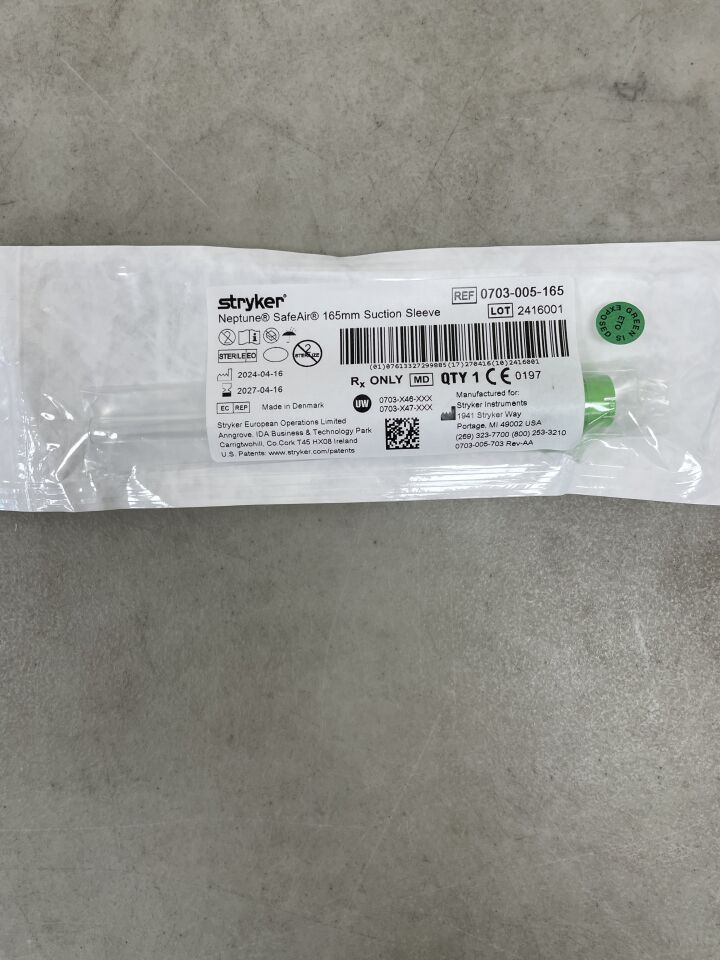 0703-005-165  -  STRYKER  -  Neptune Suction Sleeve 165mm , ( EA )  -  ( Expiry Date : 2027-04-16 )