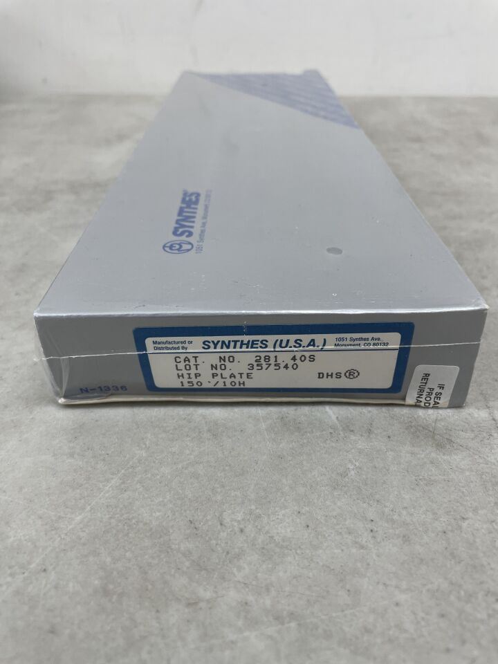 281.40S - SYNTHES - DHS Hip Plate, 10 Hole, 150 Degree, (BX/1) - ( Expiry Date: 2099-12-31 )