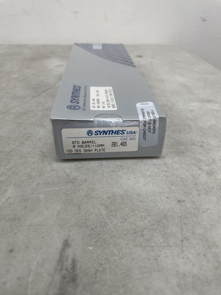 281.46S - SYNTHES - DHS Plate STD 150Deg, 6Holes / 110mm, (BX/1) - ( Expiry Date: 2099-12-31 )