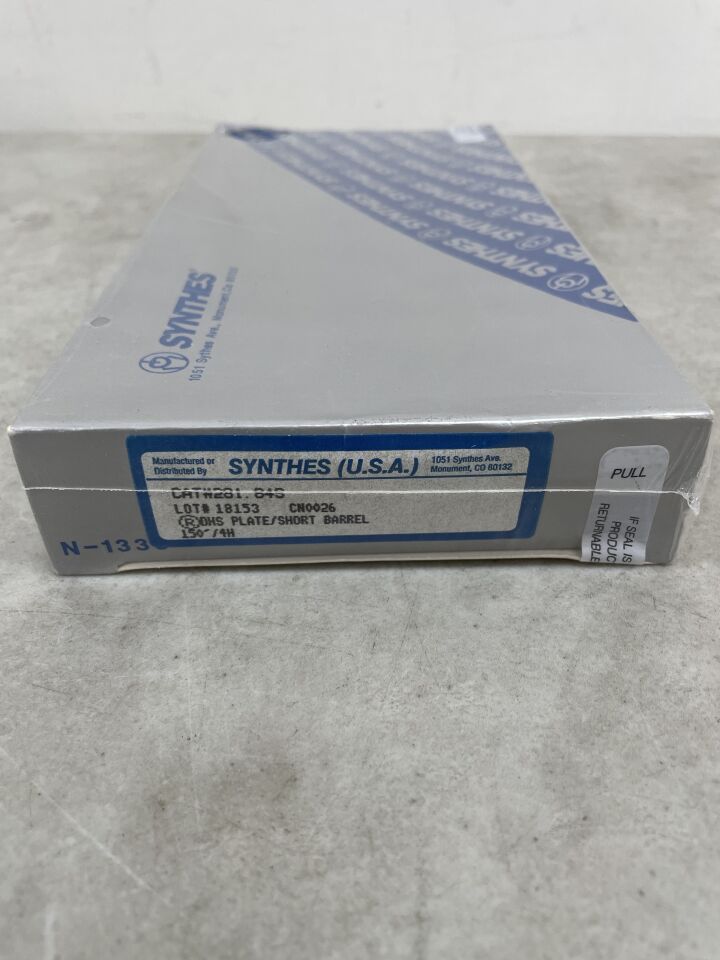 281.84S - SYNTHES - DHS Plate Short Barrel, 4 Hole, 78mm, (BX/1) - ( Expiry Date: 2099-12-31 )