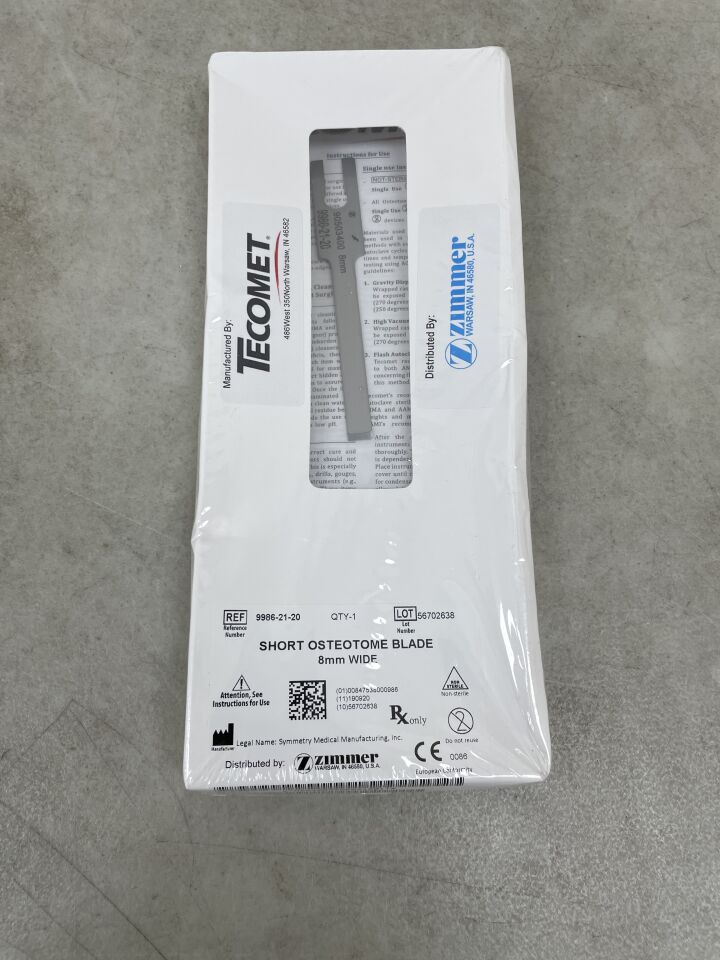 9986-21-20 - ZIMMER - Hoja de osteótomo corta de 8 mm de ancho, (caja/1) - (Fecha de caducidad: 2099-12-31)