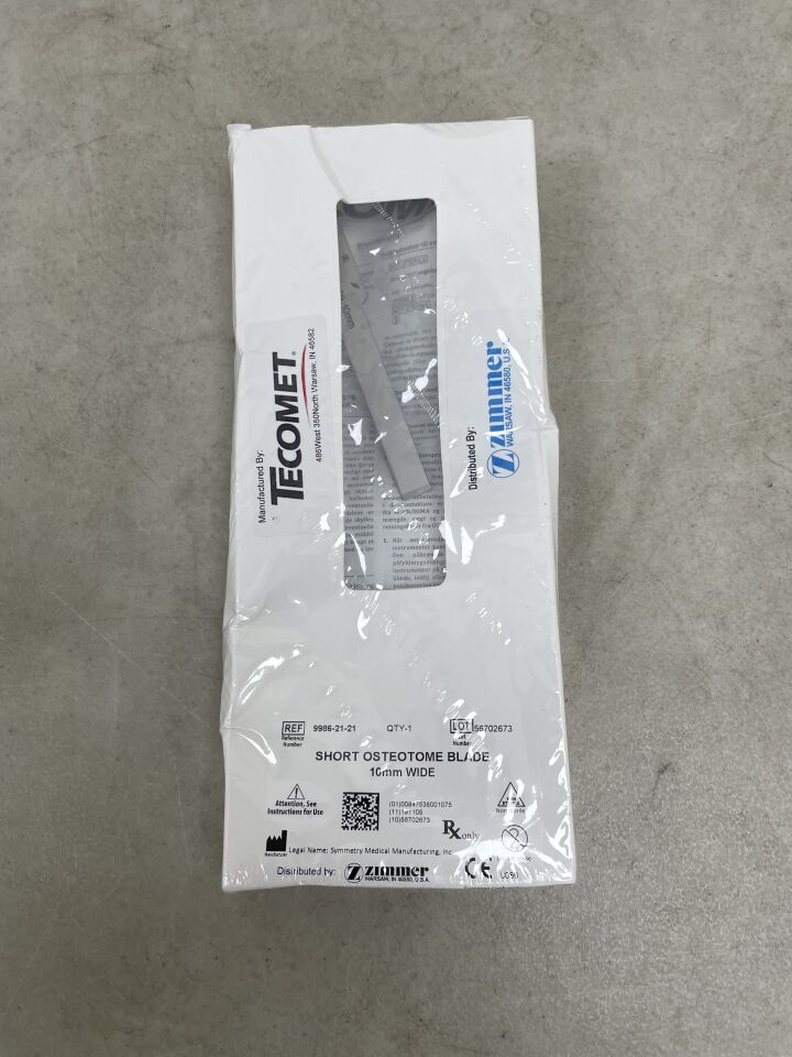 9986-21-21 - ZIMMER - Hoja de osteótomo corta de 10 mm de ancho, (caja/1) - (Fecha de caducidad: 2099-12-31)