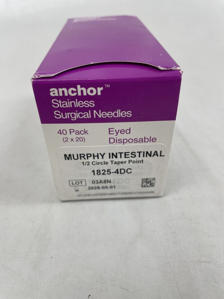 1825-4DC - ANCHOR - Murphy Intestinal 1/2 Circle Taper Point Needles, (BX/20) - ( Expiry Date: 2028-05-01 )