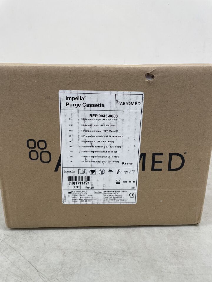 0043-0003 - ABIOMED - Purge Cassette for the Impella Controller - Infusion Pump, (BX/5) - ( Expiry Date: 2025-12-31 )