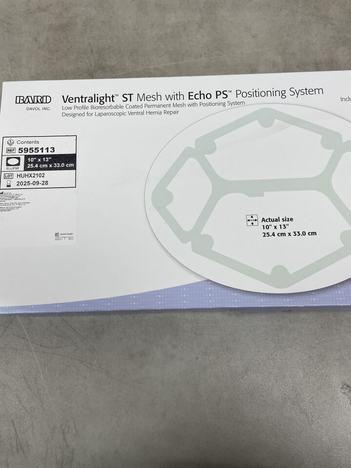 5955113 - BARD - Ventralight ST Mesh, Ellipse 10" x 13" w/Echo PS, (BX/1) - ( Expiry Date: 2025-09-28 )