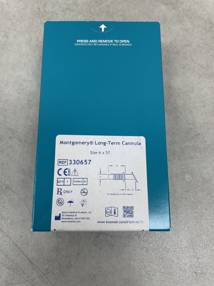 330657 - BOSTON MEDICAL - Montgomery Long-Term Cannula - 6 Size, (BX/1) - ( Expiry Date: 2025-03-31 )