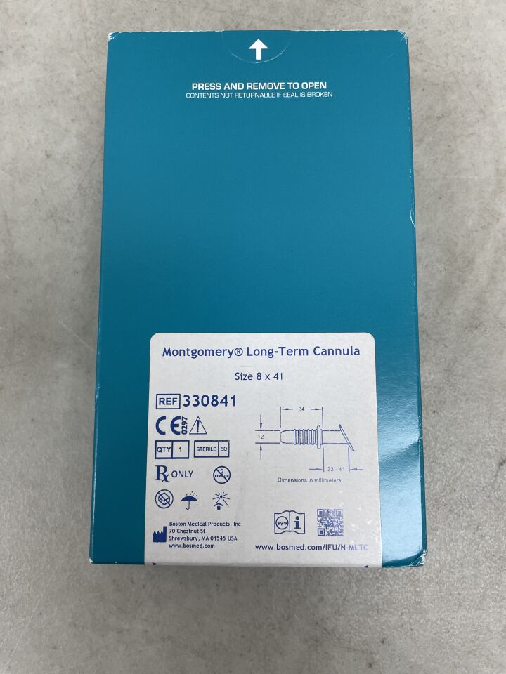 330841 - BOSTON MEDICAL - Montgomery Long-Term Cannula, Size 8, Stoma 33-41 mm, (BX/1)