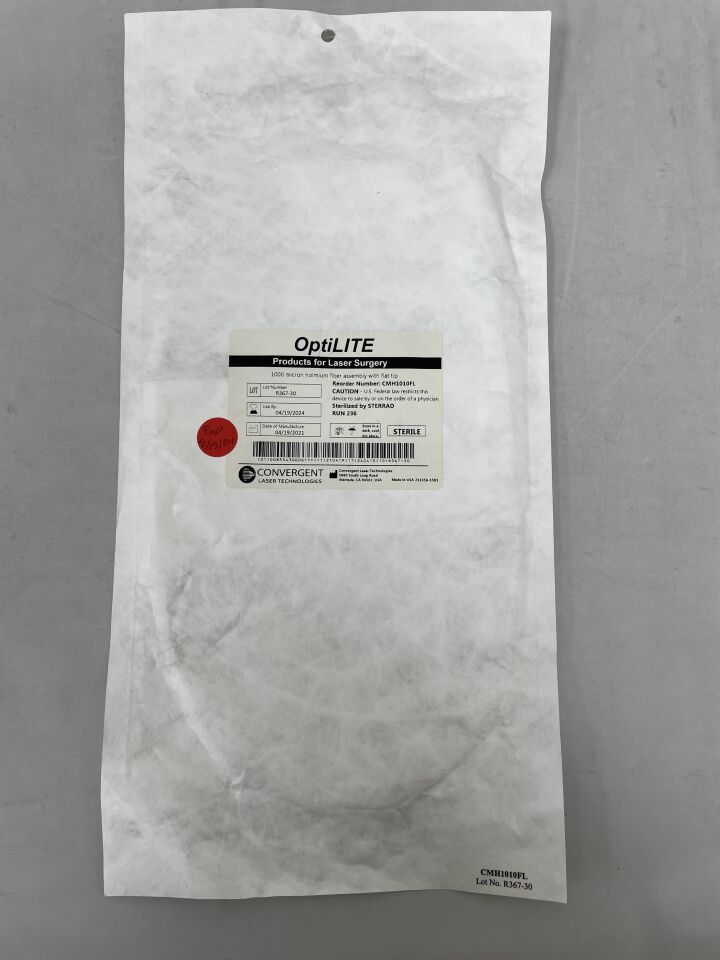 CMH1010FL - CONVERGENT LASER TECHNOLOGIES - 1000 micron holmium fiber assembly with flat tip, (EA) - ( Expiry Date: 2025-05-23 )