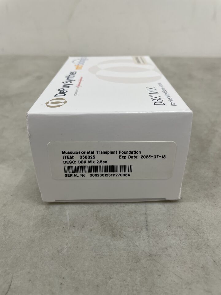 58025 - DEPUY - DBX Demineralized Bone Matrix, 2.5cc, (BX/1) - ( Expiry Date: 2025-07-18 )