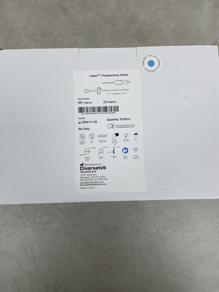 1180-01 - DIVERSATEK - Lasso Polypectomy Snare, Oval 10mm x 230cm, (BX/10) - ( Expiry Date: 2024-11-22 )