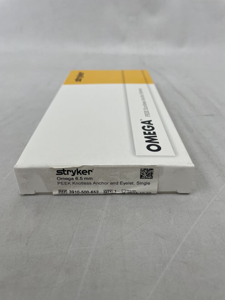 3910-500-652 - STRYKER - Omega, 6.5mm PEEK Knotless Anchor + Eyelet, (BX/1) - ( Expiry Date: 2025-07-27 )