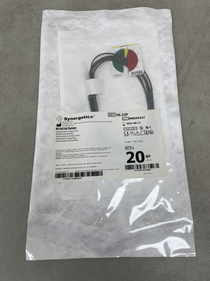 56.22P - SYNERGETICS - Synergetics 20G Endo Illuminator, Mid-Field, (EA) - ( Expiry Date: 2025-08-17 )