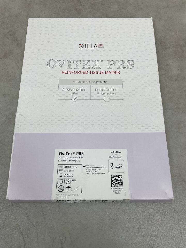 R20252-1020G - TELA BIO - OVITEX PRS Reinforced Tissue Matrix, 10.5 x 20cm (2 Layer), (BX/1) - ( Expiry Date: 2023-12-31 )