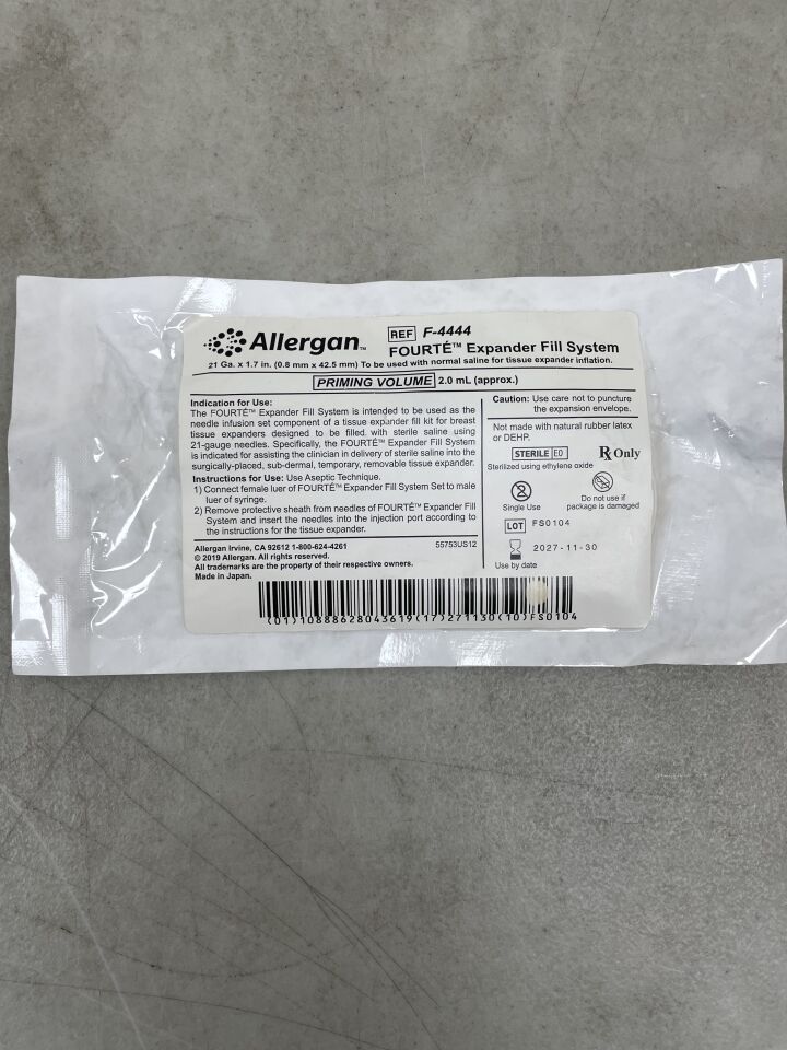 F-4444 - ALLERGAN - Natrelle Fourte Expander Fill System, 21G x 1.7 in. Needle Length, (EA) - ( Expiry Date: 2027-11-30 )