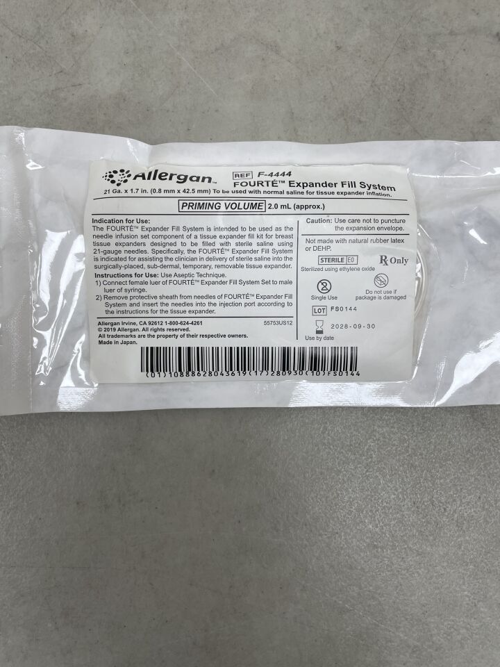 F-4444 - ALLERGAN - Natrelle Fourte Expander Fill System, 21G x 1.7 in. Needle Length, (EA) - ( Expiry Date: 2028-09-30 )