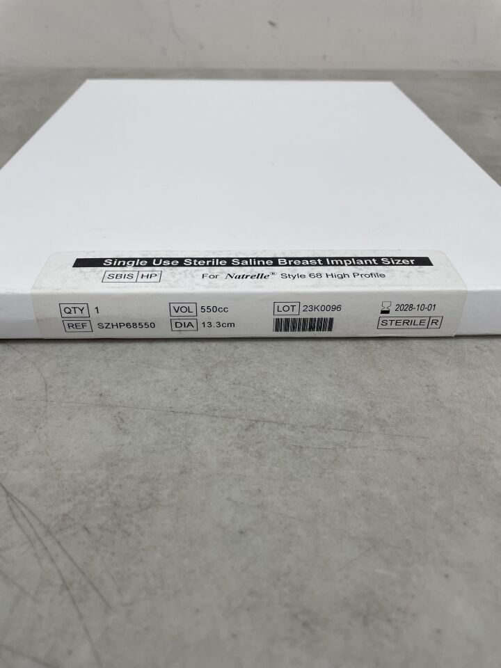 SZHP68550 - ALLERGAN - Natrelle Saline Breast Implant Sizer Style 68 High Profile, 550cc, (BX/1) - ( Expiry Date: 2028-10-01 )
