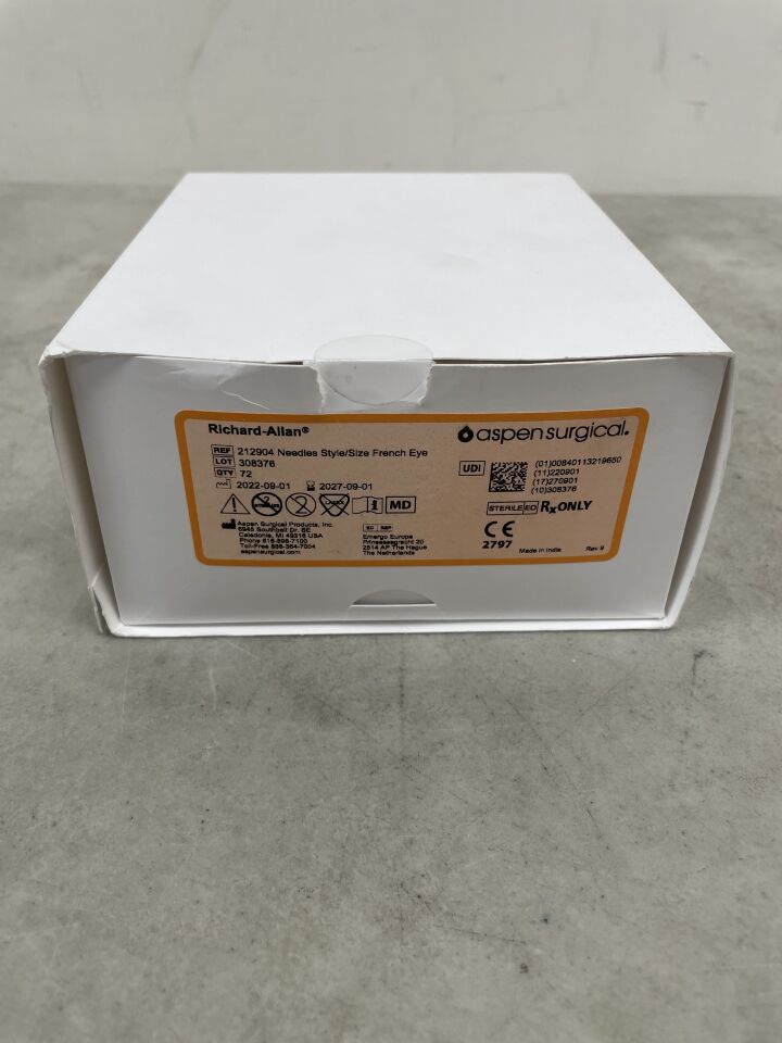 212904 - ASPEN SURGICAL - richard-allan needle, 1/2c taper point intestinal, 0.024" x 0.866", (BX/72) - ( Expiry Date: 2027-09-01 )