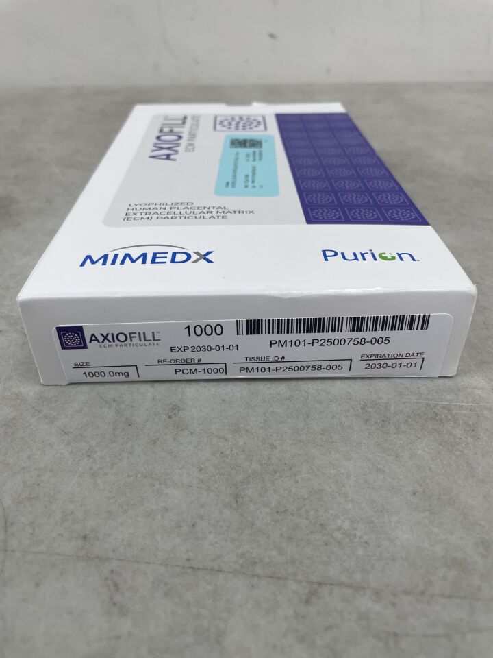 PCM-1000 - MIMEDX - AXIOFILL Partículas de matriz extracelular placentaria, 1000 mg, (caja/1) - (Fecha de caducidad: 01/01/2030)