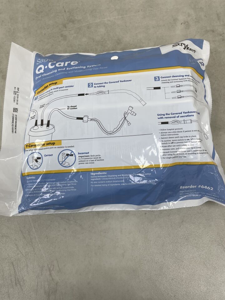 6462  -  STRYKER  -  Q-Care, Oral Cleansing & Suctioning System , ( EA )  -  ( Expiry Date : 2026-06-08 )