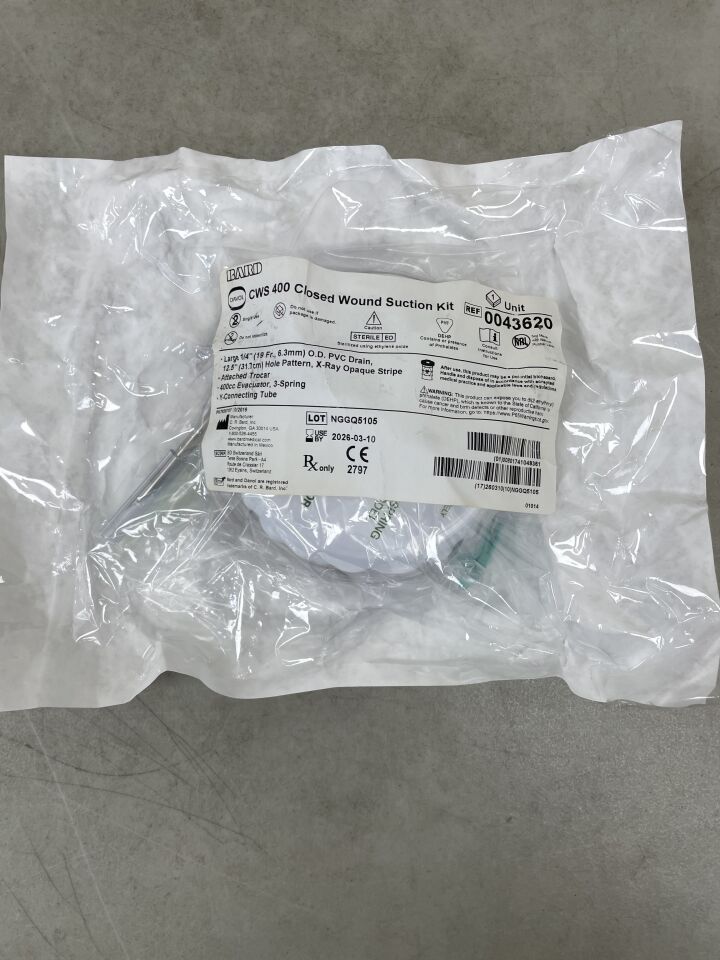 43620 - BARD - Kit de evacuador de tres resortes CWS de 400 cc con drenaje de PVC de 1/4", (unidad) - (Fecha de vencimiento: 10/03/2026)