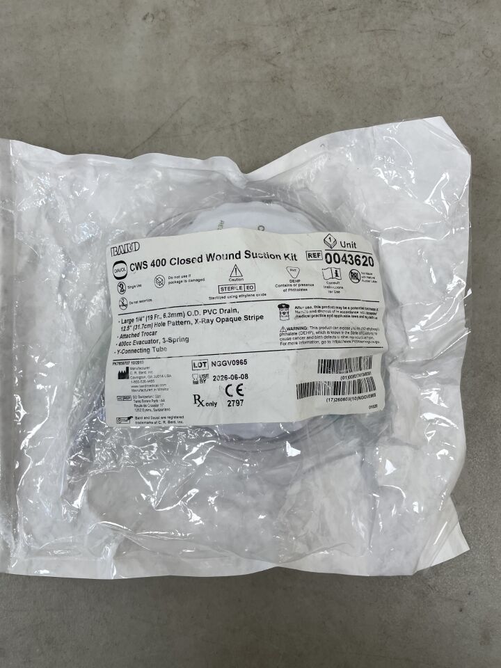 43620 - BARD - Kit de evacuador de tres resortes CWS de 400 cc con drenaje de PVC de 1/4", (unidad) - (Fecha de vencimiento: 08/06/2026)